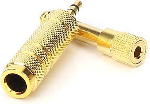 Miniatura 3 de SiYear Conector TRS de 0.138 in 18 pulgadas a conector de 0.250 in 14 pulgadas y conector hembra de 0.138 in a 6.35 macho chapado en oro,