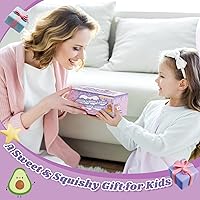 Vista 5 de JAiiMen Kit de slime – Paquete de 3 cubos de gelatina transparente crujiente con dijes de aguacate, panal y oso de lavanda, cosas preparadas