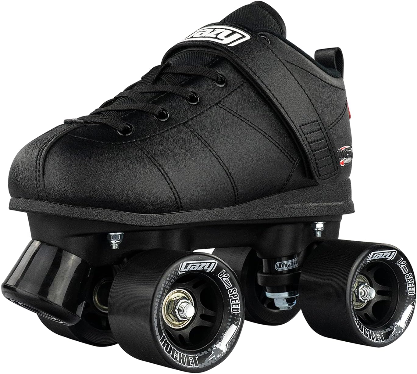 Crazy Skates Rocket Roller Skates - Quad Skates for Men and Women - Black (Size: Mens 7.5 / Womens 8.5)