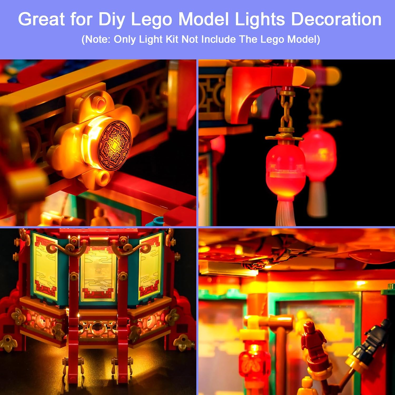 Upgraded Led Light Kit Compatible with Lego Trotting Lantern Building Set, Lights Decoration Compatible with Lego 80116, Best Gifts for Adults (Model Not Included)
