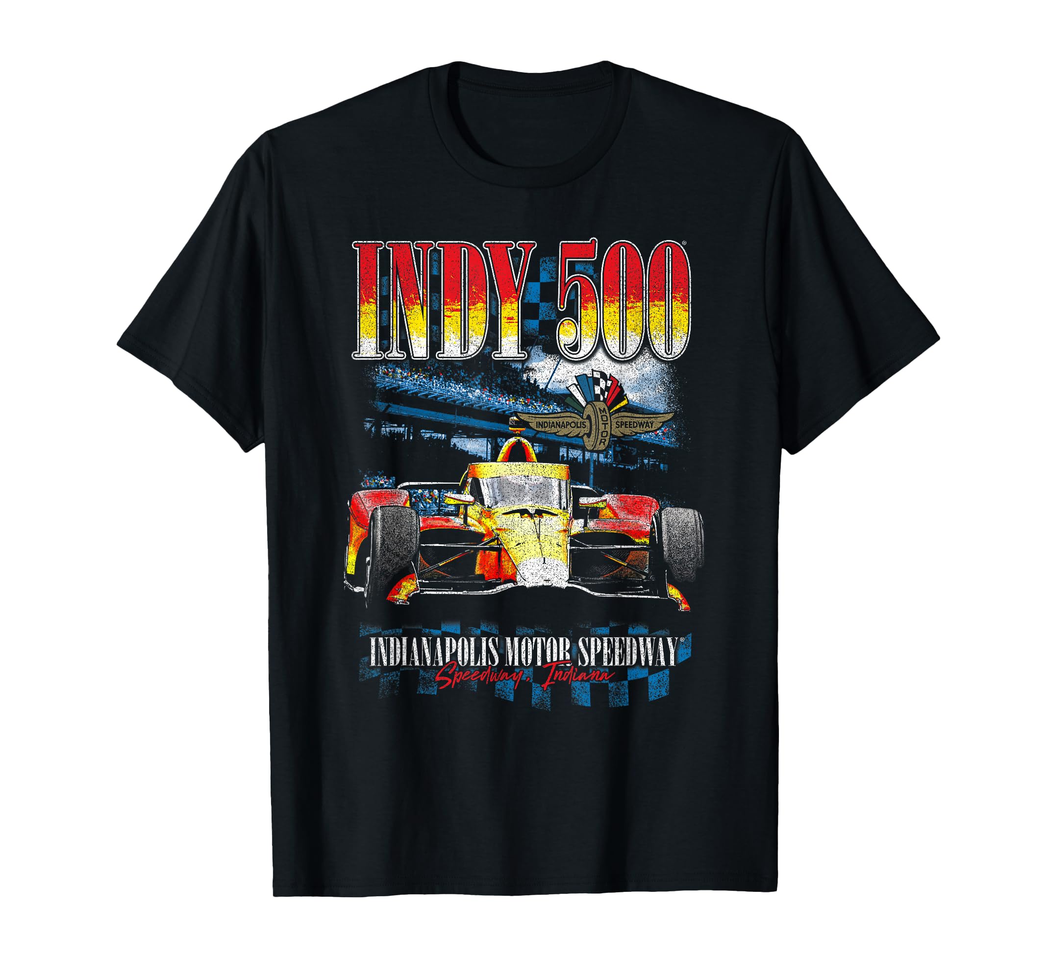 Indy 500 Indianapolis Motor Speedway Distressed Retro Poster T-Shirt