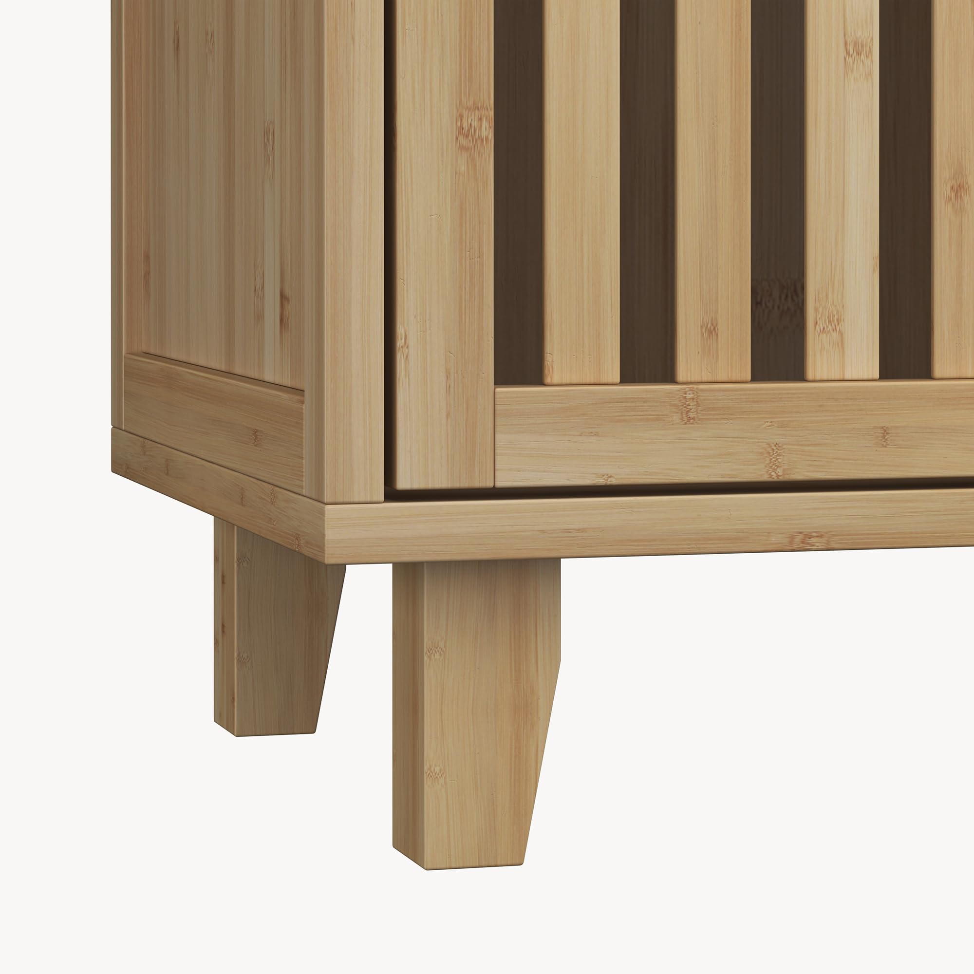 [en.casa] Mobile Contenitore Multifunzionale Armadio a 2 Ante Credenza con 2 Scomparti Vani Portaoggetti per Soggiorno Camera da Letto Bagno 77 x 72 x 33 cm in Bambù Naturale