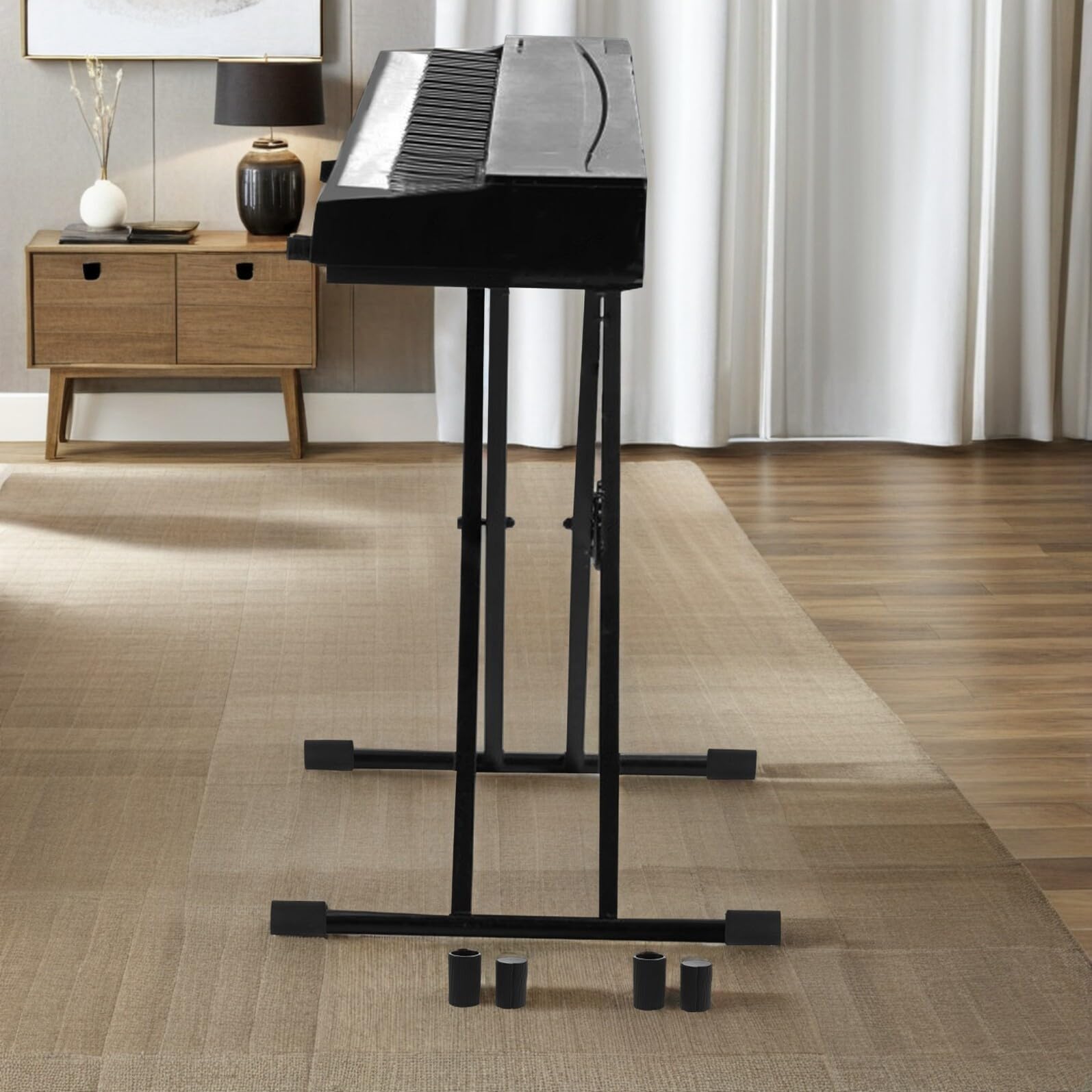 Piedini Antiscivolo 8 Pezzi in Plastica per Supporto Tastiera Digitale, Tappi di Ricambio Protettivi per Gambe Pianoforte, Copripiedini Ammortizzanti per Uso Domestico e Studio