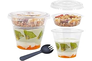 Zezzxu 9 oz Disposable Yogurt Parfait Cups with Lids