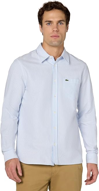Lacoste Mens Regular Fit Striped Oxford Shirt
