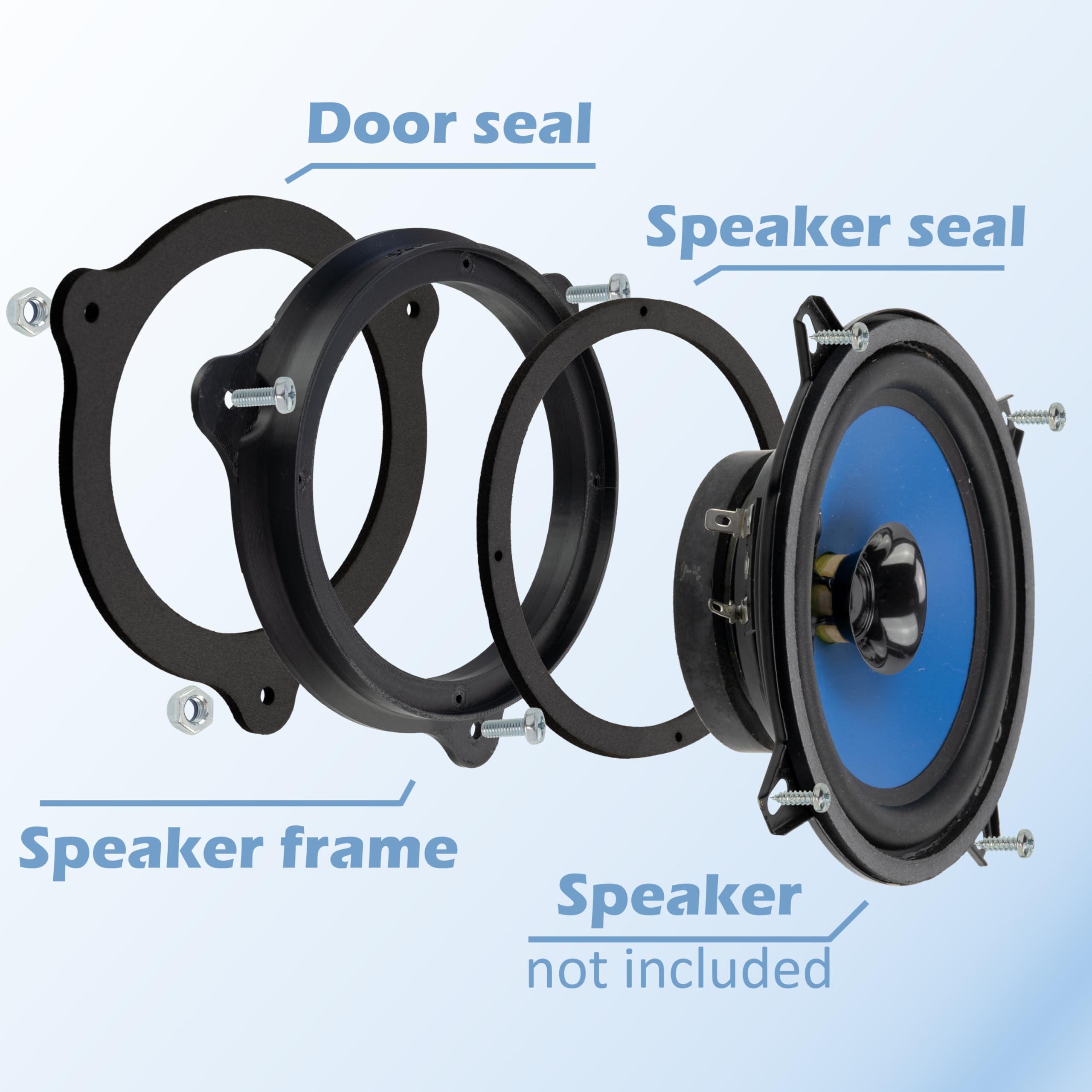 AERZETIX | Kit de 2 adaptadores/Soportes para Altavoces Ø165mm Compatible con Renault Clio MK4 para Puertas Delanteras