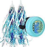 Vista 12 de U-LIAN Serpentinas y campanas de bicicleta para niñas, 1 paquete de campanas de bicicleta de flores con 2 paquetes de serpentinas para manillar