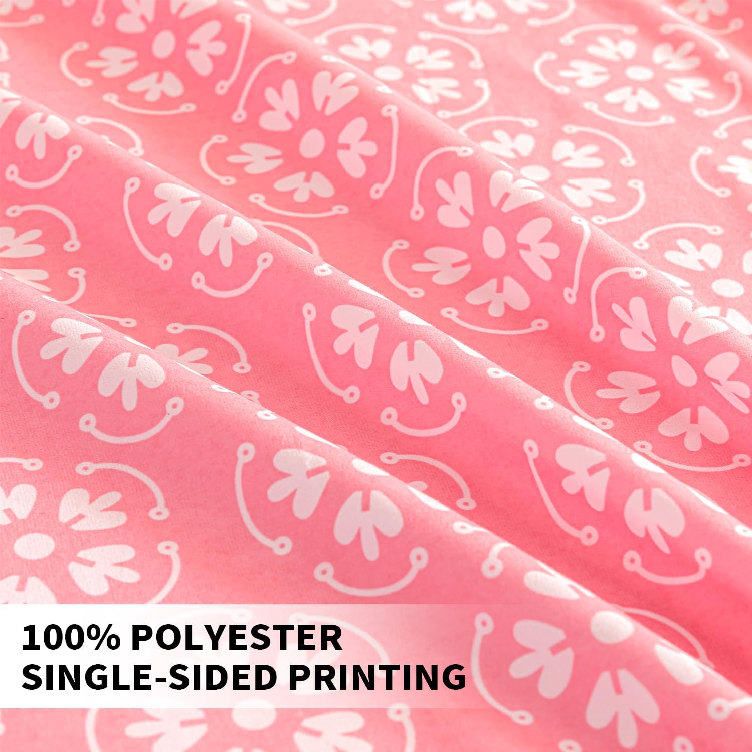 Marquess Microfiber Flannel Sheet Set - Ultra Soft Printed Bedding Collection, 16 Inches Deep Pocket, Flannel Bed Set Includes 1 Flat Sheet, 1 Fitted Sheet & 2 Pillowcases (Full, Pink Blossom)