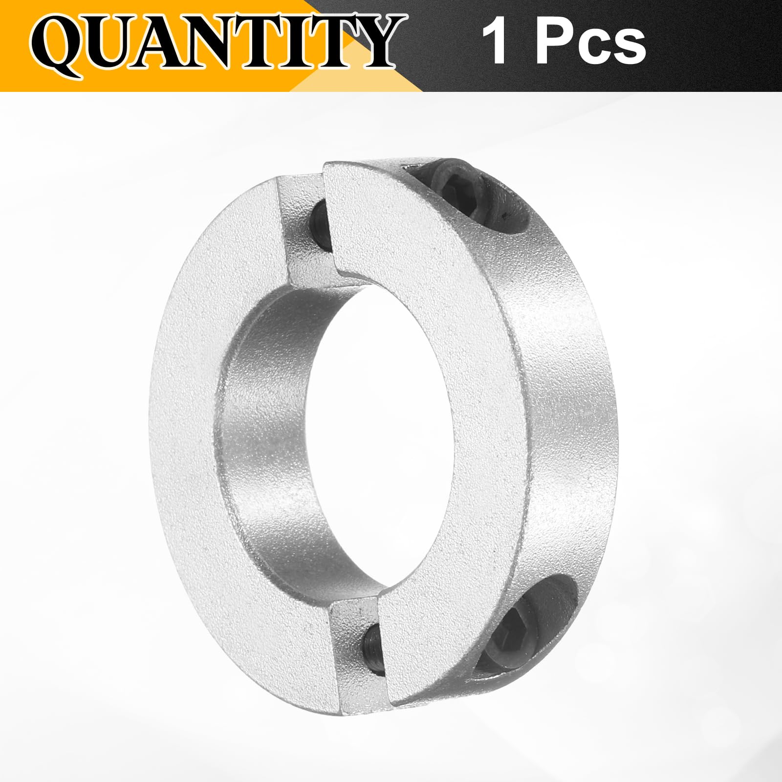 sourcing map Doppelter geteilter Schaftkragen, 20 mm Bohrung, zweiteiliger Klemmkragen, 35 mm Außendurchmesser, 8 mm Dicke, Aluminiumlegierung, Schraubspaltring