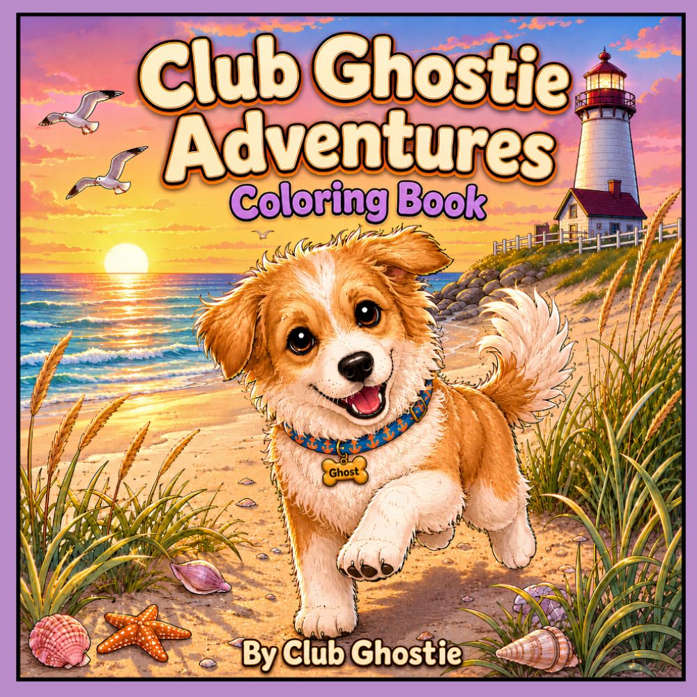 Club Ghostie Adventures: A Coloring Book: A Fun Dog-Themed Coloring Book Filled with Nature, Wildlife, Travel, and Imagination.