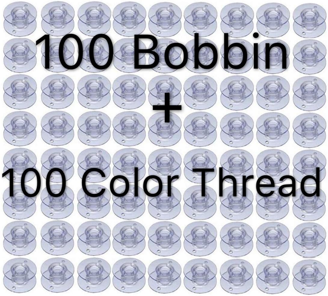 100 Pcs/Colors Prewound Sewing Bobbins Thread Sewing Machine Thread Kit Size A