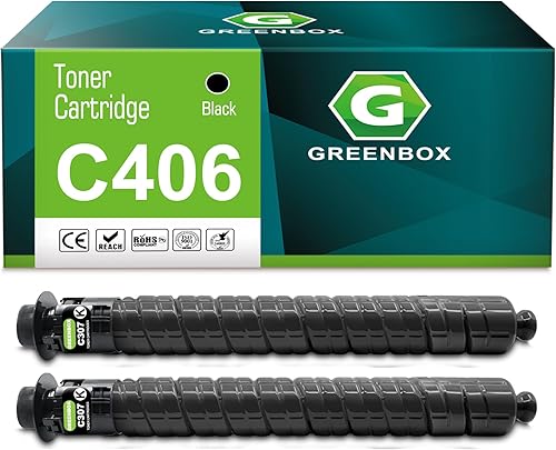 GREENBOX Cartucho de tóner remanufacturado MP C406 de alto rendimiento para impresoras Ricoh 842091 MP C307 MP C306 C406 C407 GSA MP C307G (2