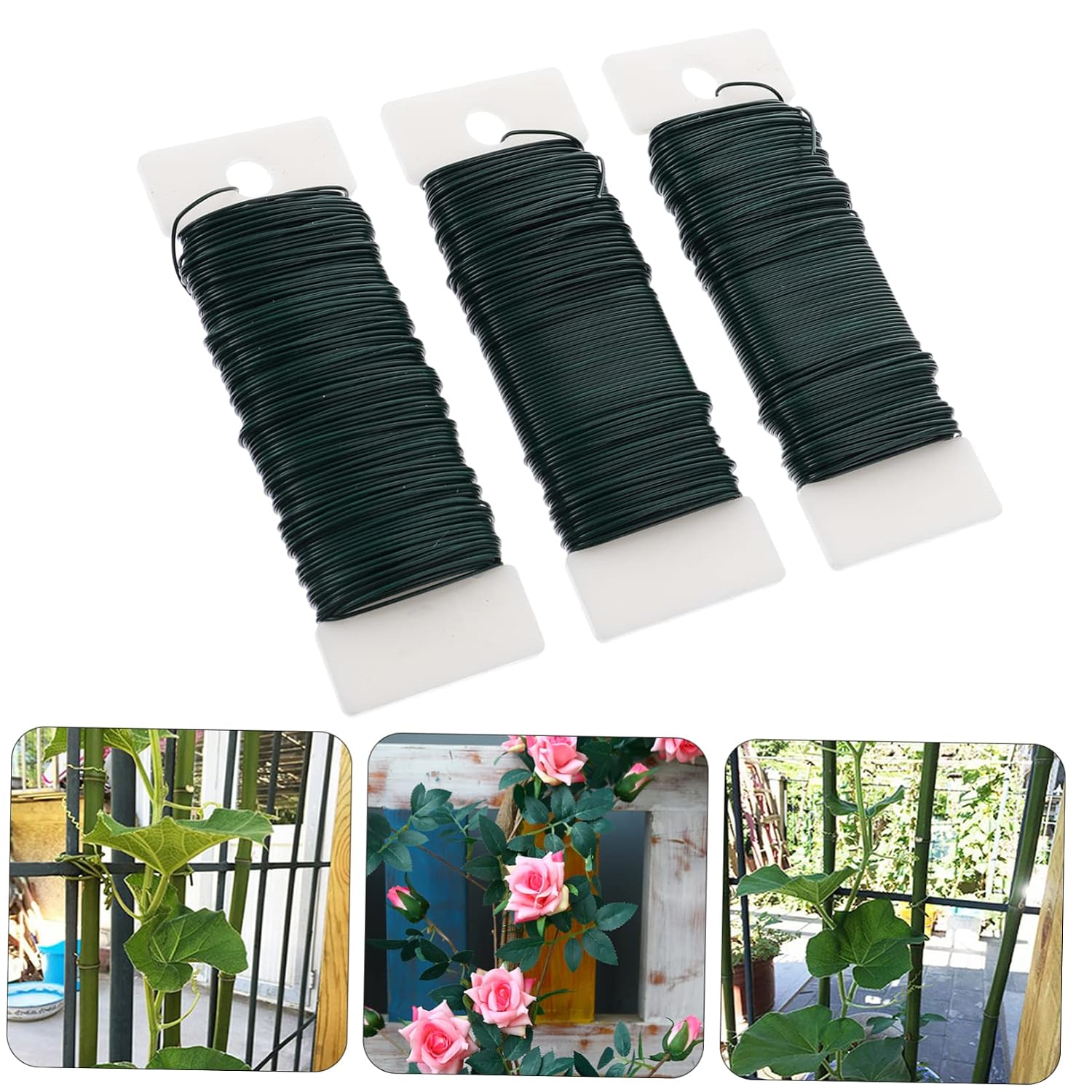HOMSFOU 3pcs Iron Wire for Floral Arrangements and Plant Support Multi-Functional Binding Wire for Gardening Crafts and Projects