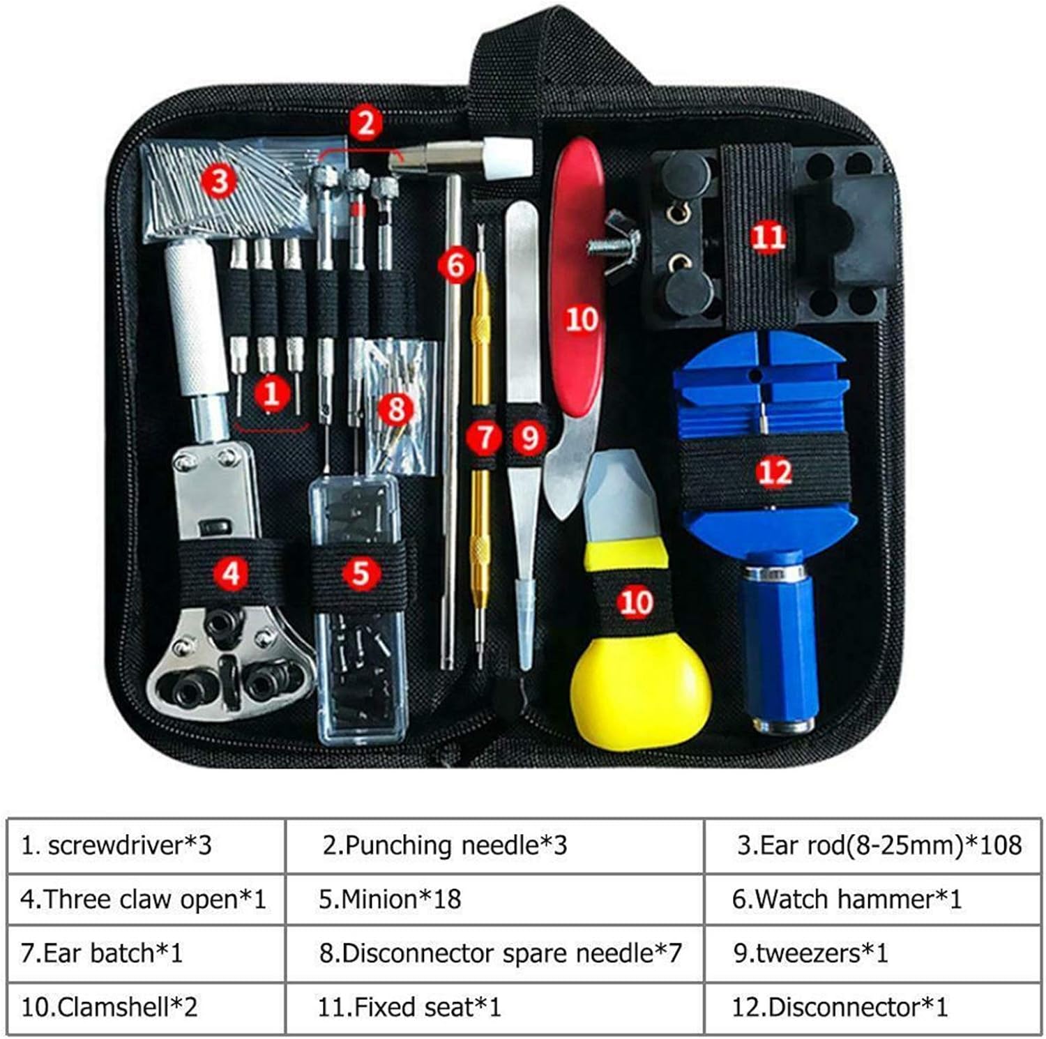 Watch Tool Accessories Repair Kit 147Pcs/Set Watch Case Opener Strap Link Remover Screwdriver Repair Tools Kit Precision Watch/Repair Tool Repair