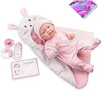 Vista 3 de JC Toys La Muñeca bebé recién nacido Boutique suave, Asiatico, Rosado Asia