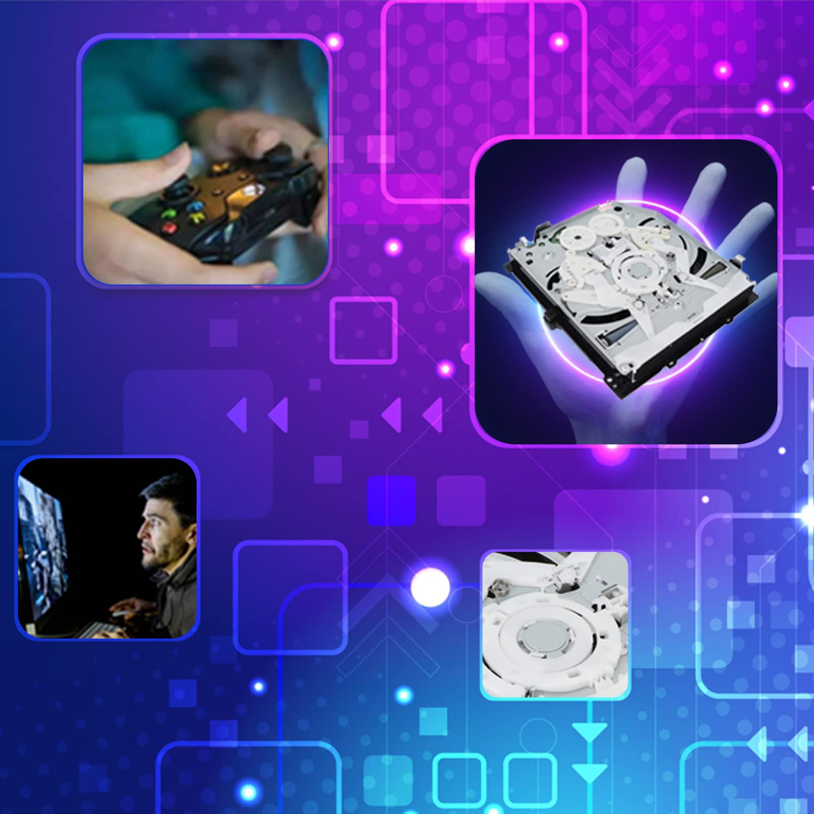 Gugxiom Sostituzione dell'unità Ottica, Sostituzione dell'unità Dvd Blu-Ray PS4 per Sostituire L'unità Dvd con Shredder 490a, Supporta Blu Ray e Monoculare, per PS4 KEM 490