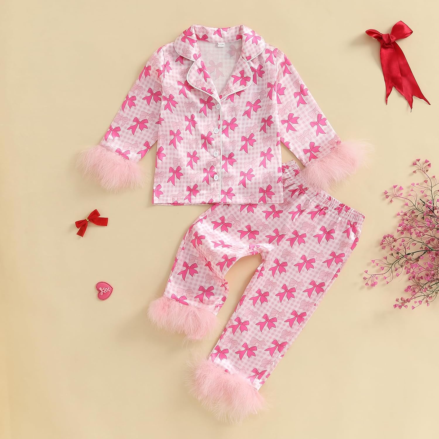 Kuriozud Birthday Girl Pajamas Silk Stain Pjs Shirt Top +Pant 2Piece Set Birthday Toddler Kids Little Girl Nightgown Gift - Image 5