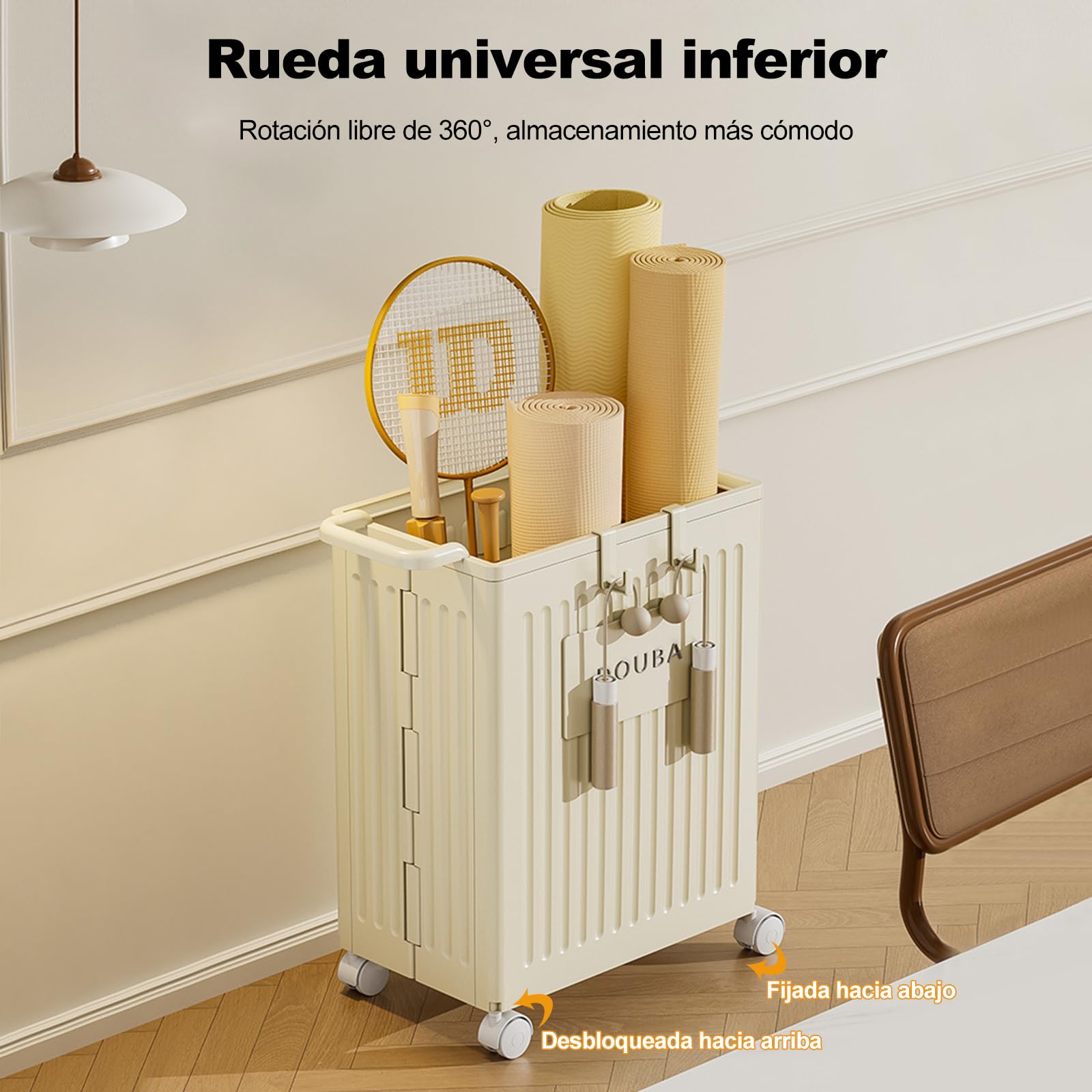 Ergocar Caja De Almacenaje, La Rueda Universal Puede Moverse 360 ​​°, Con Una Caja De Almacenamiento De Cubierta, Es Adecuada Para Habitaciones, Salas De Estar, Oficinas