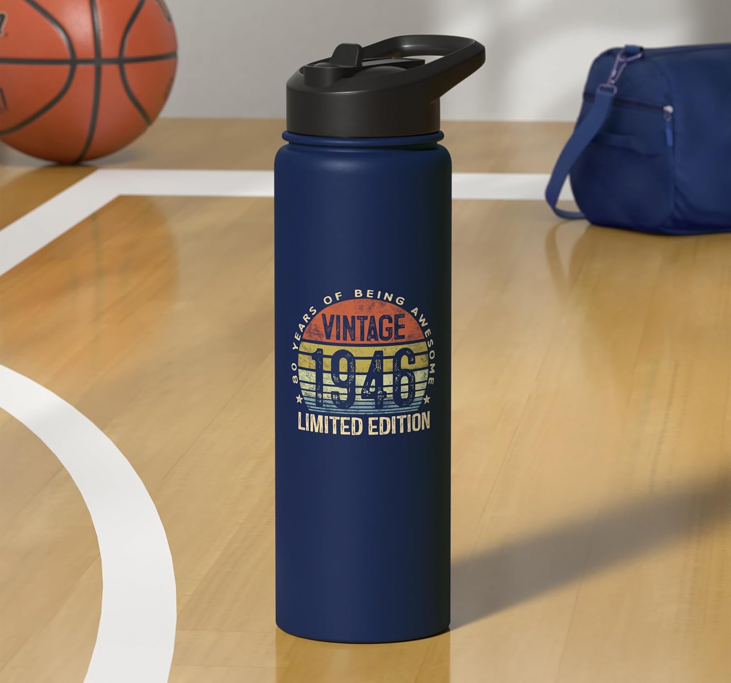 Vintage 1946 Limited Edition 80-Year-Old 80th Birthday Stainless Steel Insulated Water Bottle