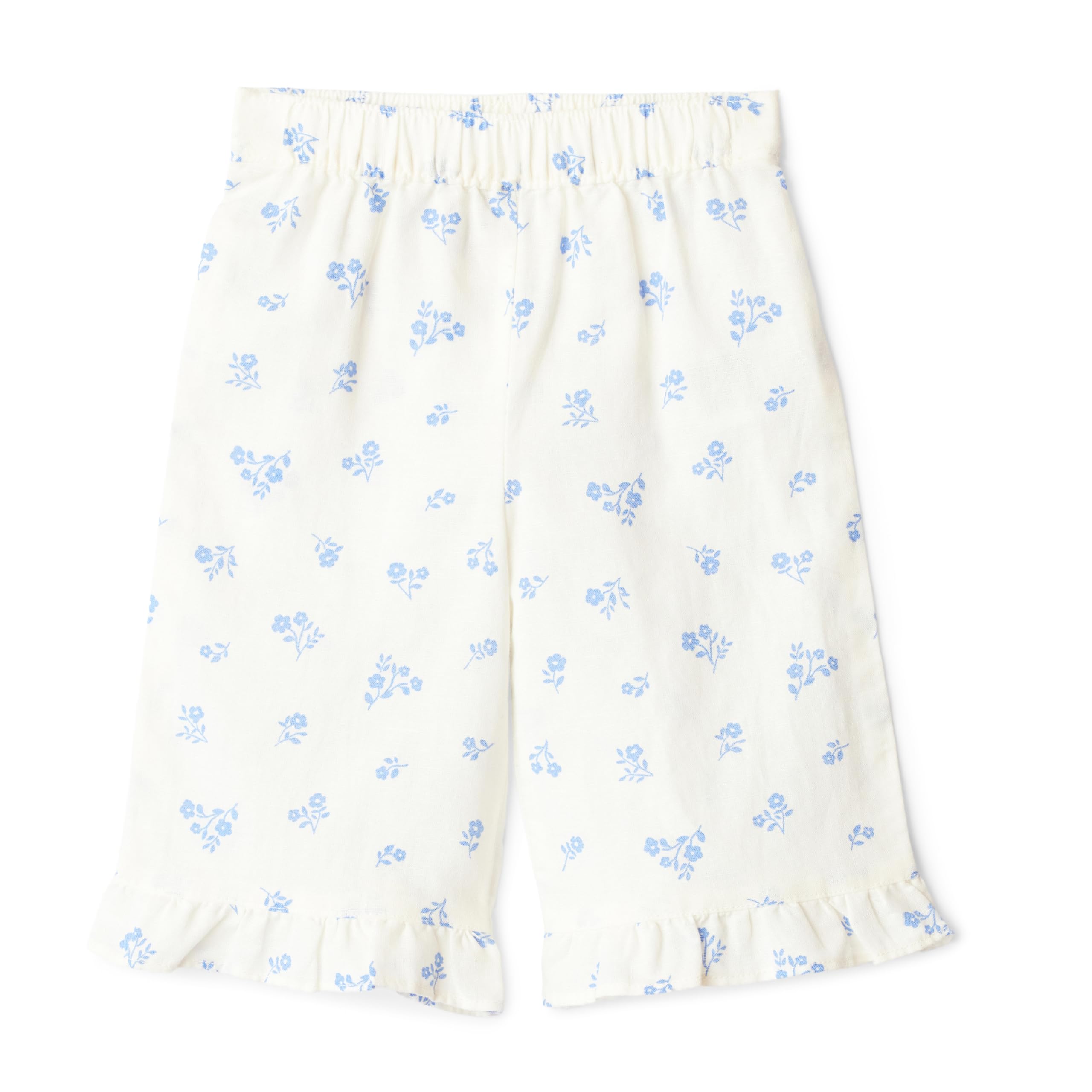 Amazon Essentials x Sofia Grainge Pantaloni Pull-On a Gamba Larga in Cotone e Lino, con Volant Unisex - Bimbi 0-24