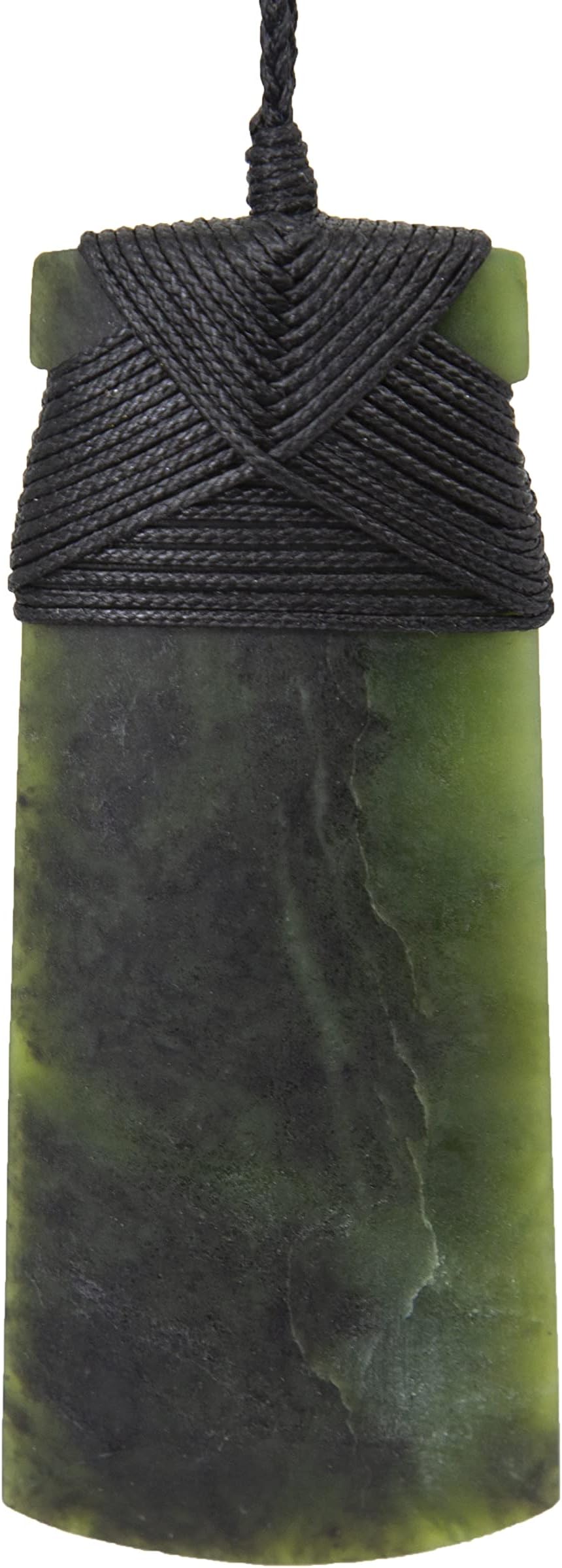 100percent New Zealand Jade Necklace for Men and Women, Hand Carved Maori Pendant With Black Adjustable Cord, Pounamu Green Stone Necklace, Toki Design Nephrite Large 3.5in (90mm)