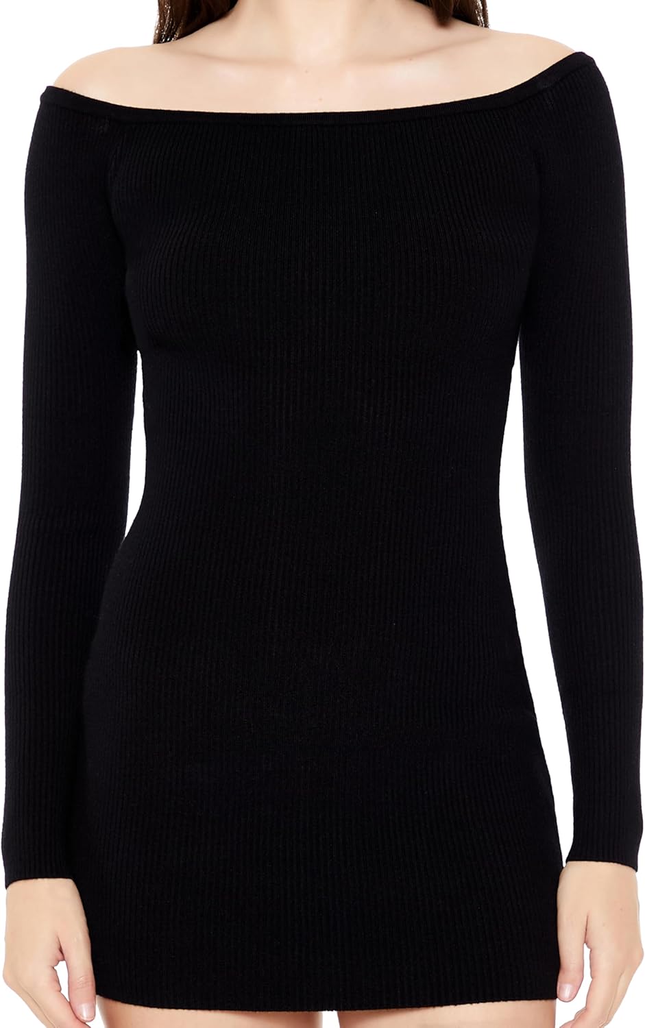 Forever 21 Womens Off-The-Shoulder Mini Sweater Dress - Image 5