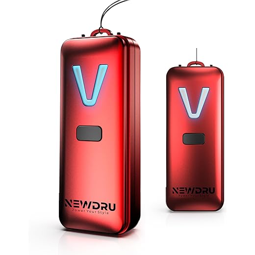NEWDRU PureVibe Pro Wearable Portable Air Purifier | Negative Ion Technology for Clean Air | Rechargeable Mini Air Cleaner with 15-Hour Battery Life - Red