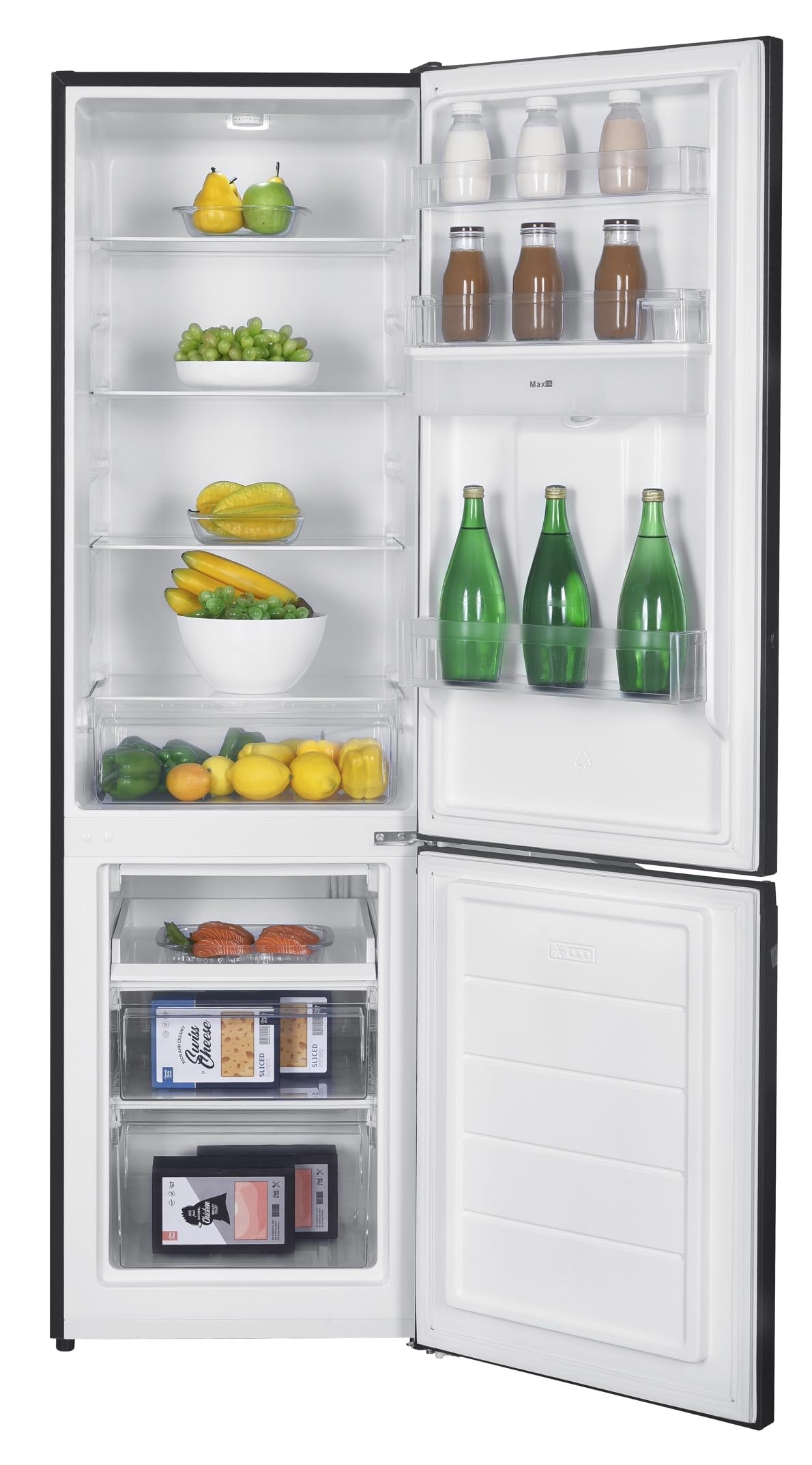 GEDTECH Frigorifero combinato - congelatore basso - GCB262BL Nero - capacità 262L - Classe E