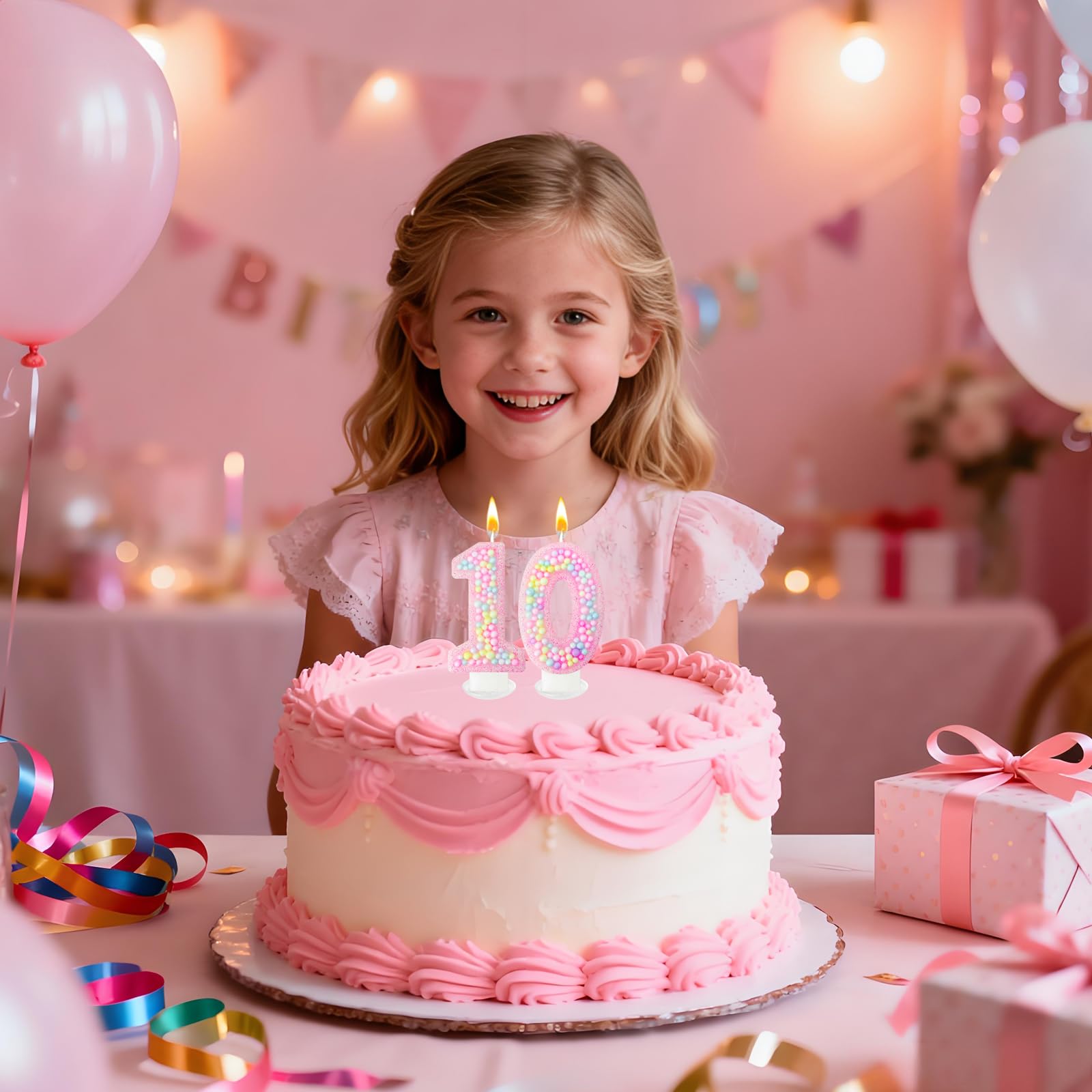 Zlongron Geburtstag Zahl Kerzen, Handgemachte Macaron 3D Flash Nummer 1 Kerze, geeignet für Mädchen und Jungen Geburtstage, Hochzeiten, Jubiläen, Themenparty Kuchen Dekorationen (1)