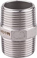 Vista 18 de Pezón hexagonal macho de 1/8 pulgadas NPT – Acero inoxidable 304 roscado para kit de preparación, aplicación de tubería casera (paquete de 5)