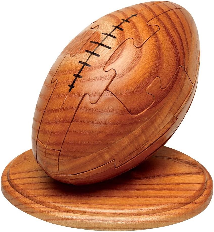 Rosewood 3D Brain Teaser Wood Football Puzzle