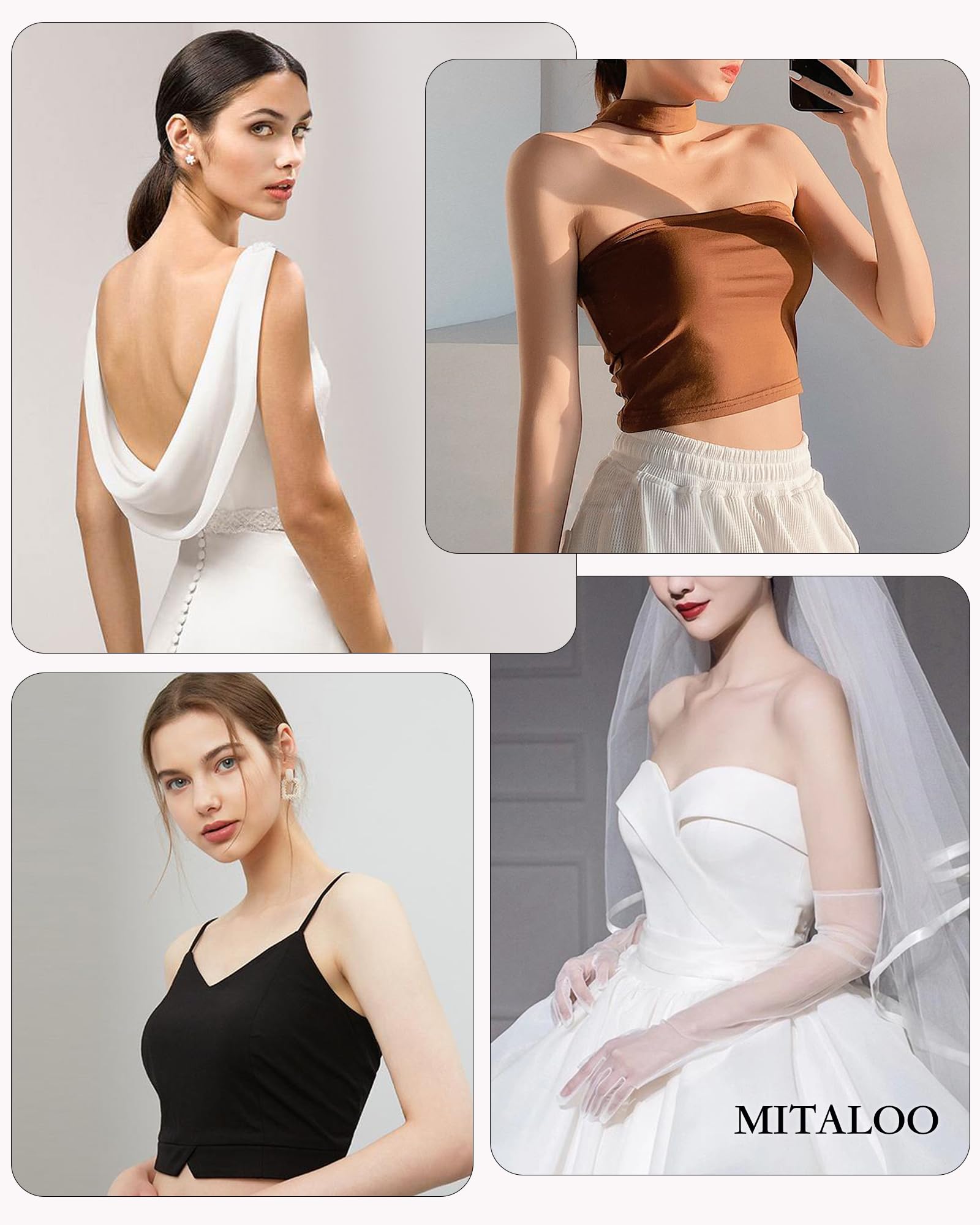 MITALOO Seamless Adhesive Bra Sticky Strapless Invisible Push up Bras Silicone Backless Nipple Cover for Women