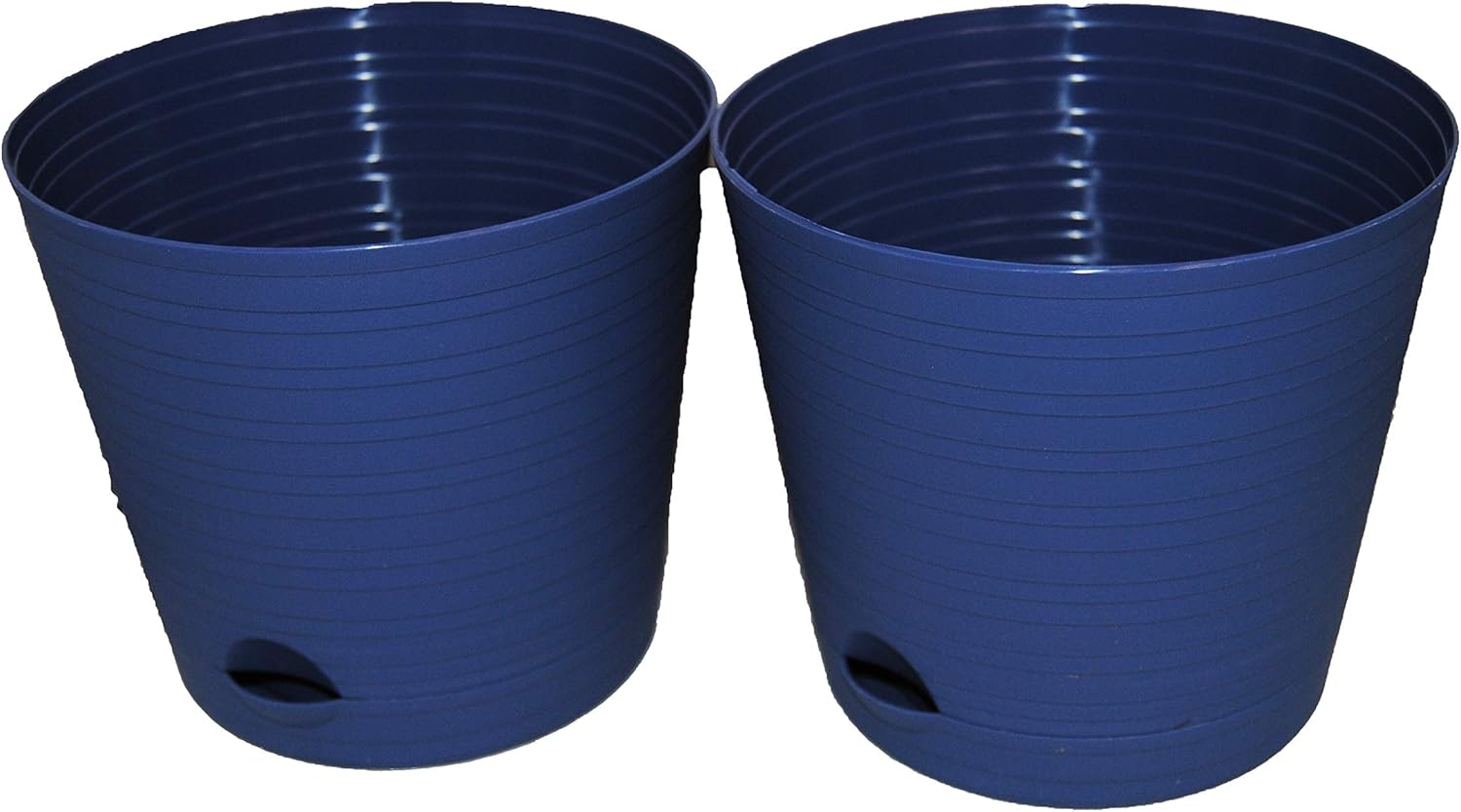 6 Plastic Flower Pot Self- Watering, Planter with Detachable Saucer and Holes for Drainage, Indoor/Outdoor Flower 2 Pack (Grey-Blue)