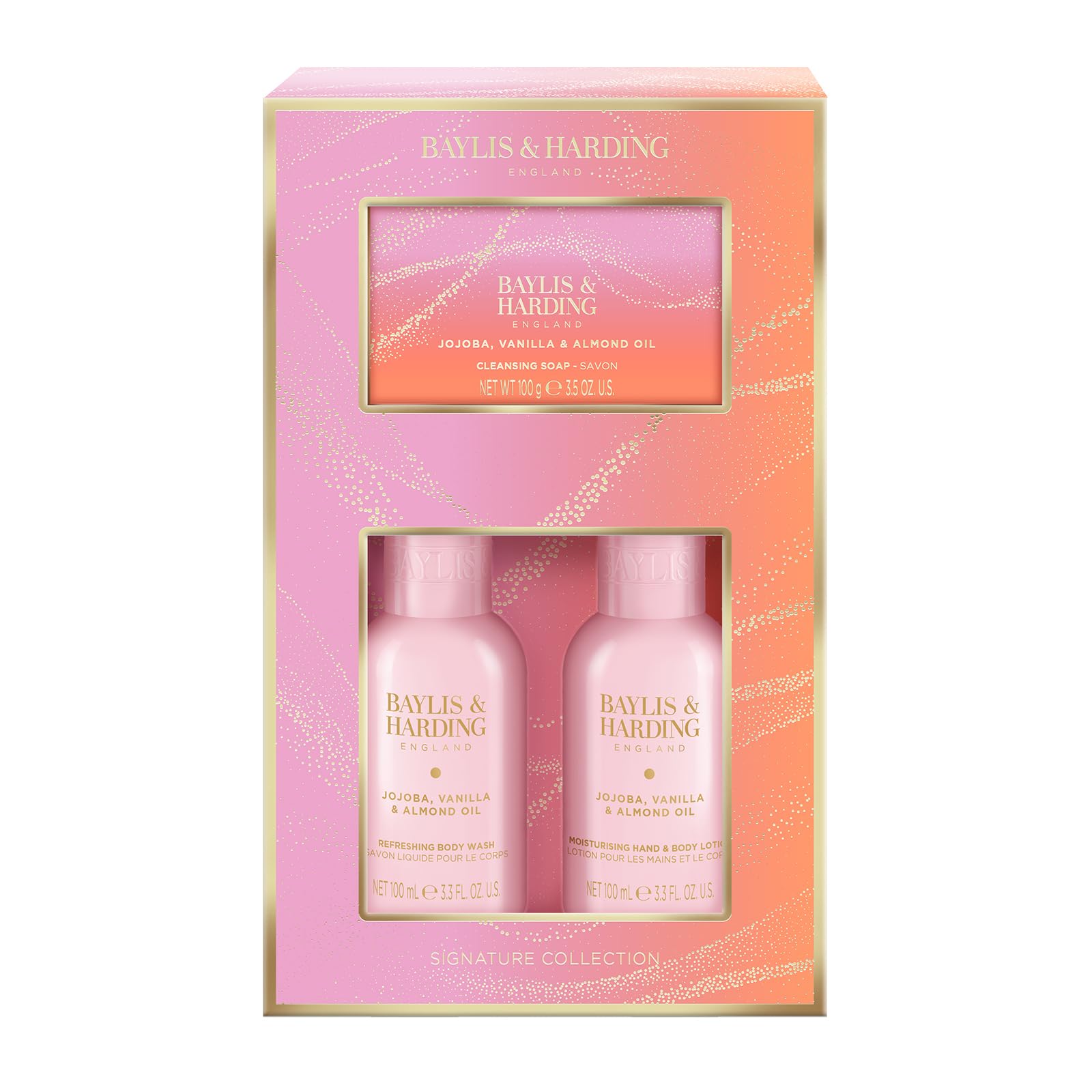 Baylis & Harding Jojoba, Vanilla & Almond Oil Make Me Sparkle Bathing Gift Set - Vegan Friendly, 440 g - Image 2