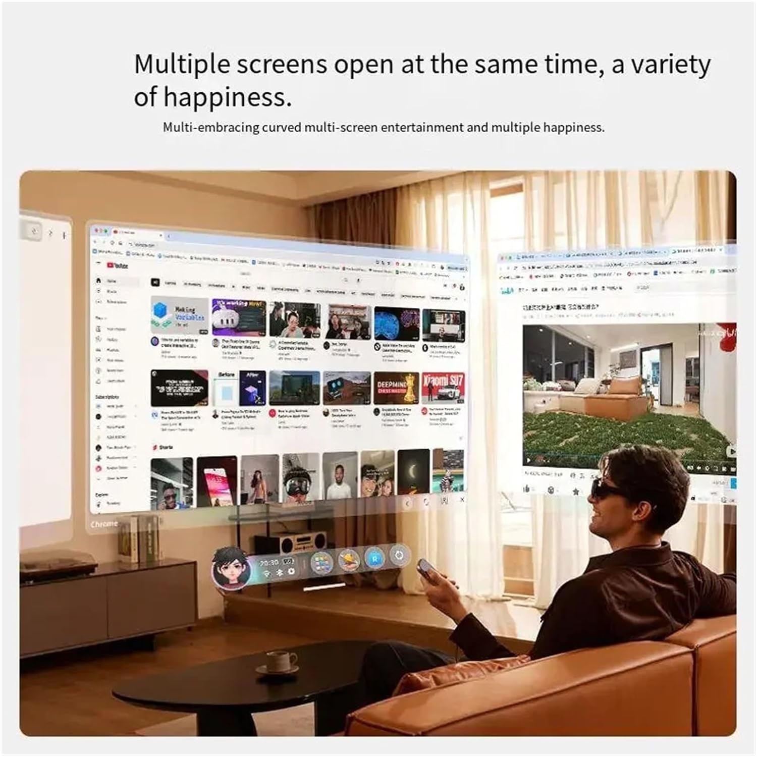 Compatible for Rokid Max 2 AR Smart Glasses VR 3D Game Viewing AR Glasses Movies VR AR 3D Glasses Virtual Reality 1080P Micro OLED(Max 2 Silver)