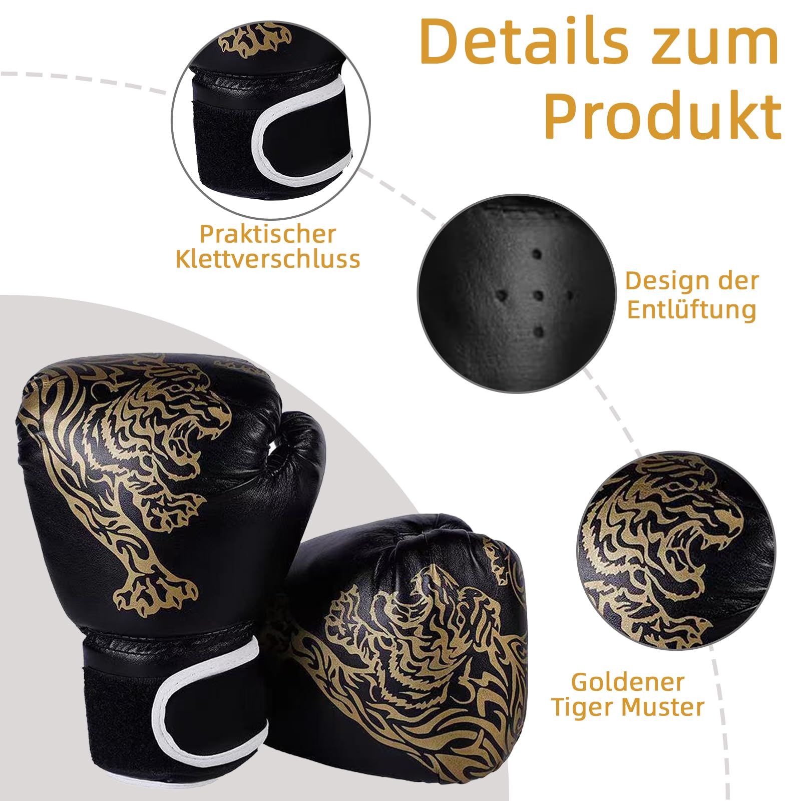 Guanti da boxe per bambini, guanti da boxe da 6 oz, guanti da boxe per bambini, 6 anni-12 anni, per scatole e giocattoli