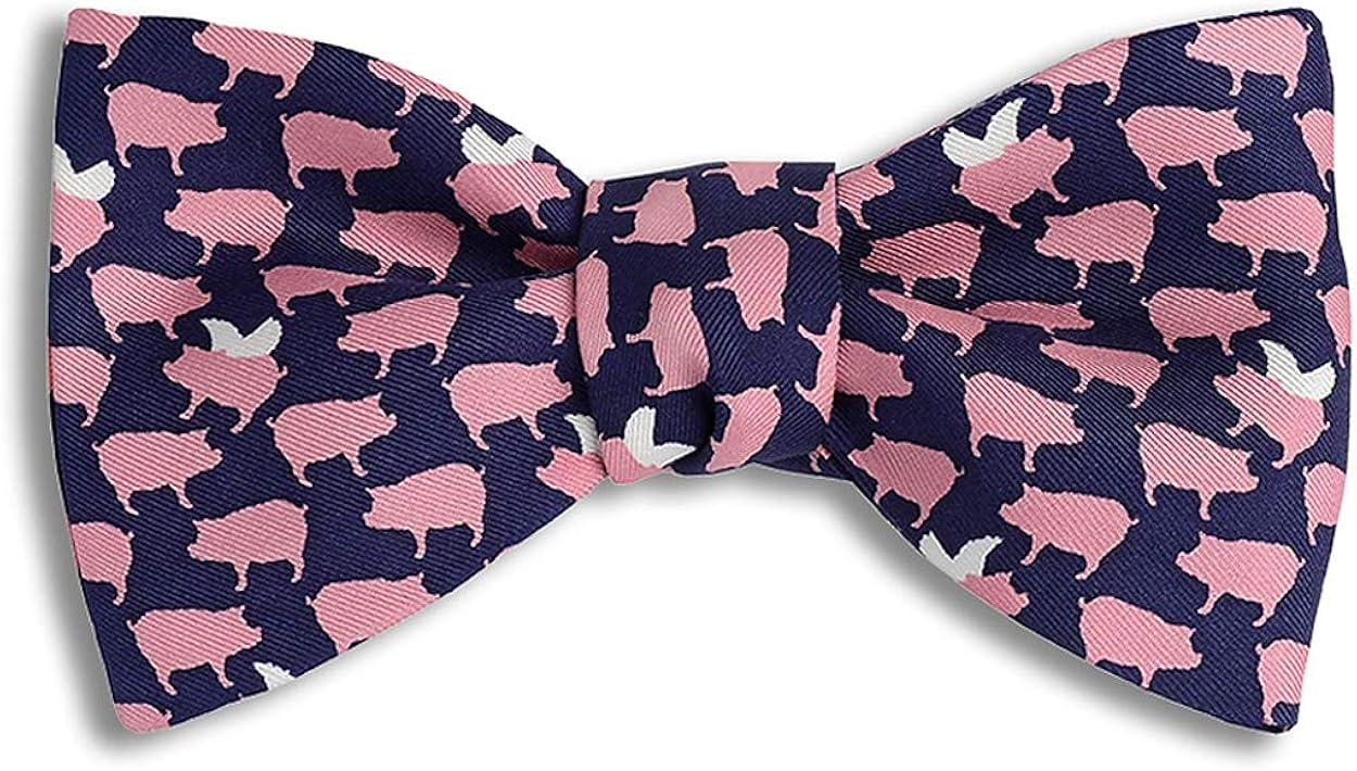 Josh Bach Men's When Pigs Fly Self Tie Silk Bow Tie in Blue, Made in USA at  Men’s Clothing store
