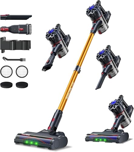 KIPMAX Cordless Vacuum Cleaners for Home, 45KPa 450W Stick Vacuum with Up to 55 Mins Runtime, Lightweight Self-Standing Vacuum for Pet Hair, Hardwood Floors & Carpet, Anti-Tangle Brush, HEPA Filter