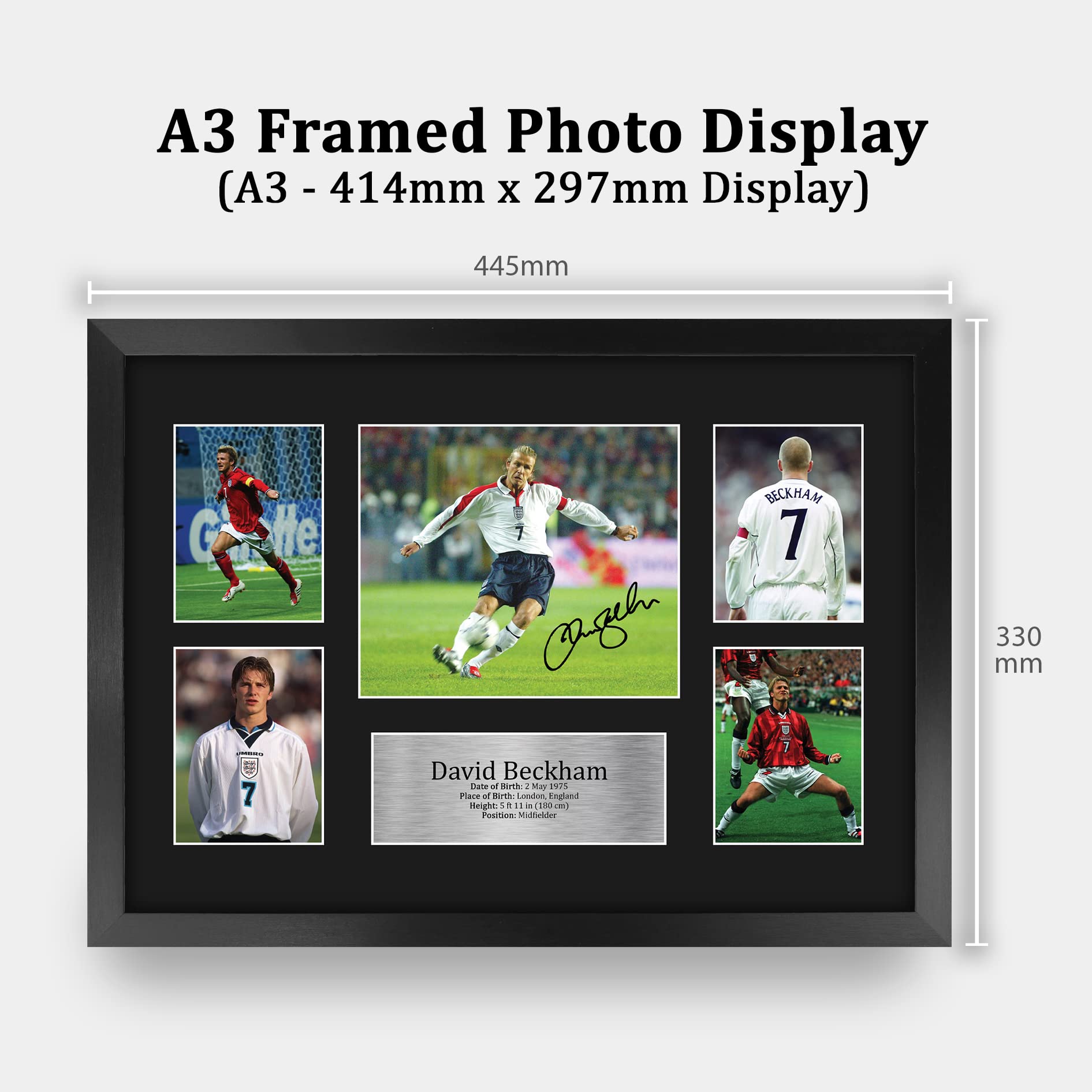 HWC Trading FR A3 David Beckham England Gifts Printed Signed Autograph Picture for Football Fans and Supporters - A3 Framed - Image 2