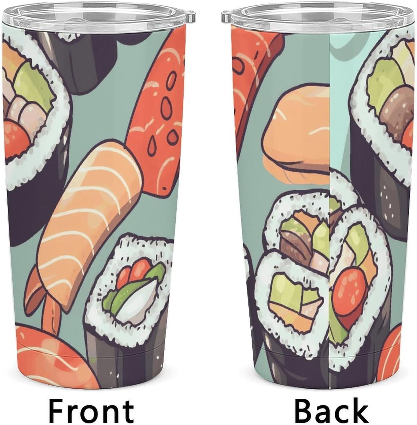 Stainless Steel Tumbler Insulated Sushi Printed Insulated Cup for Travel Reusable Car Cup