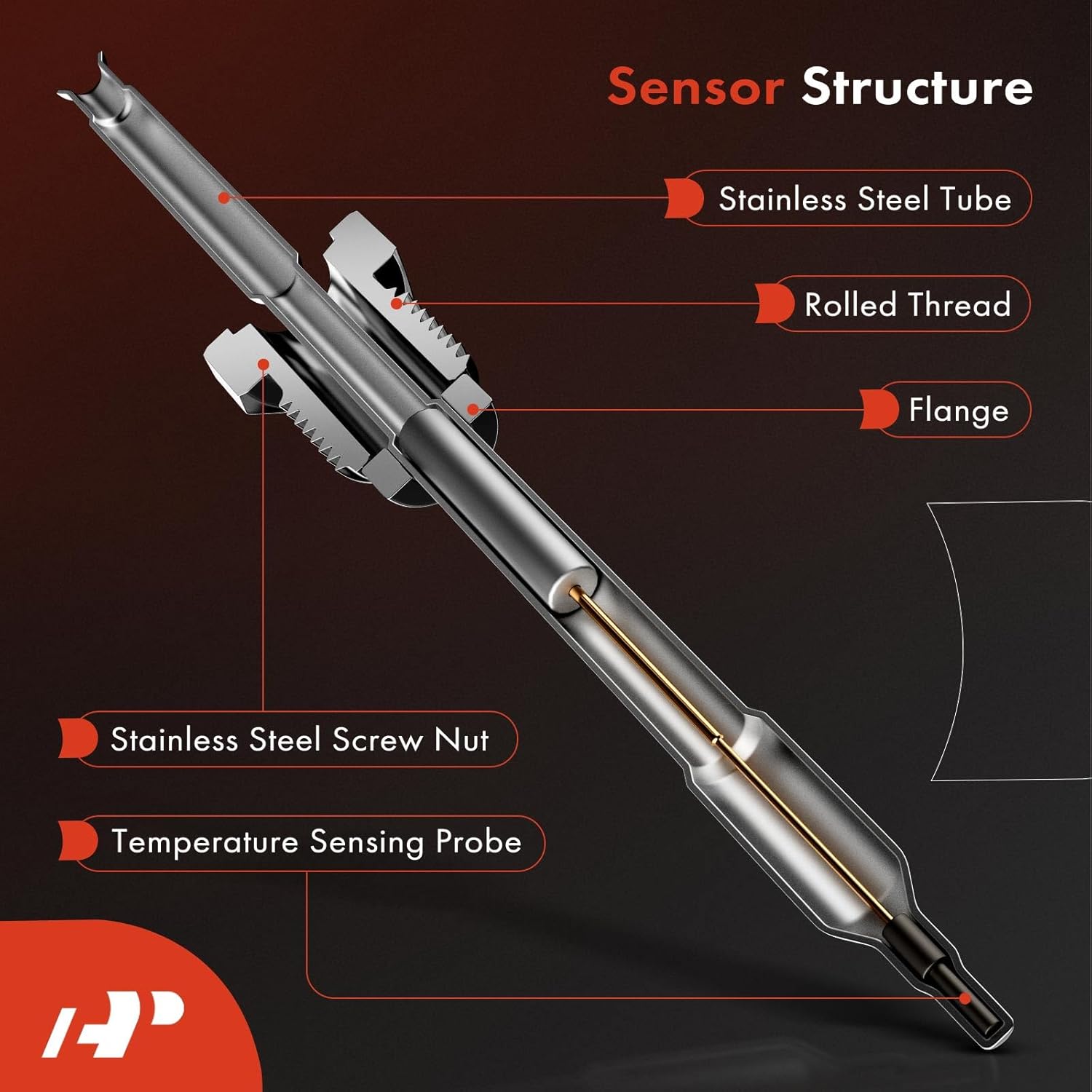 A-Premium Exhaust Gas Temperature Sensor Compatible with Land Rover Range Rover 2016-2017 3.0L, Range Rover Sport 2016-2017 3.0L, Front - Replace# LR037787