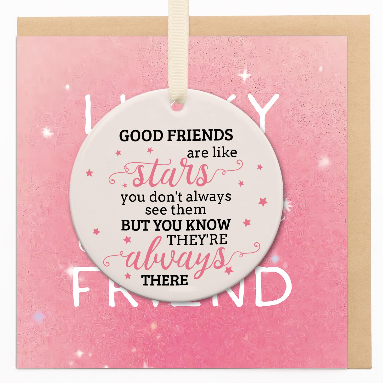 TheGiffter Friend Birthday Card Female, Best Friend Birthday Greeting Card with Ceramic, Friendship Gifts for Women on Christmas Valentines Anniversary Galentines Day 2