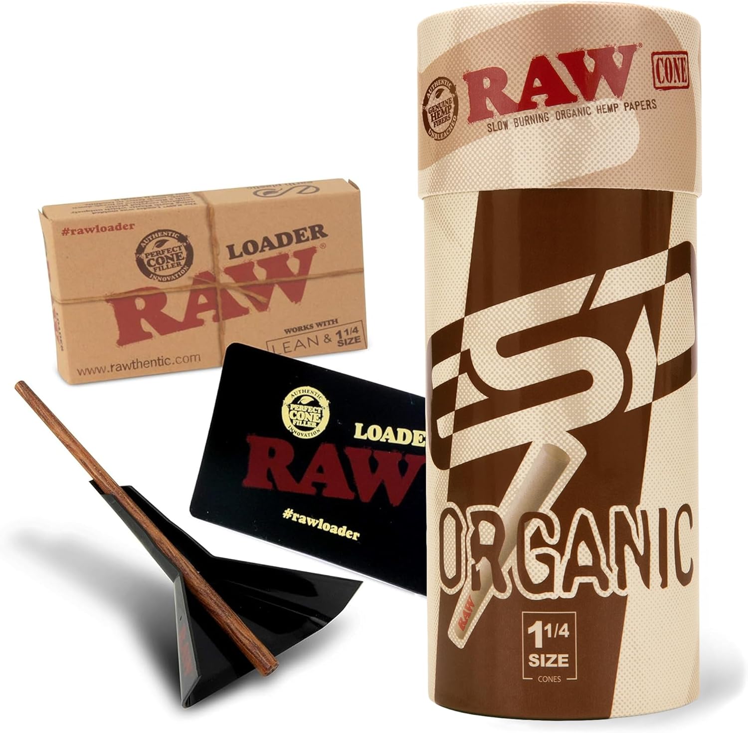 RAW Classic Cones 1 1/4 | 100 Pack & Cone Loader | Kit