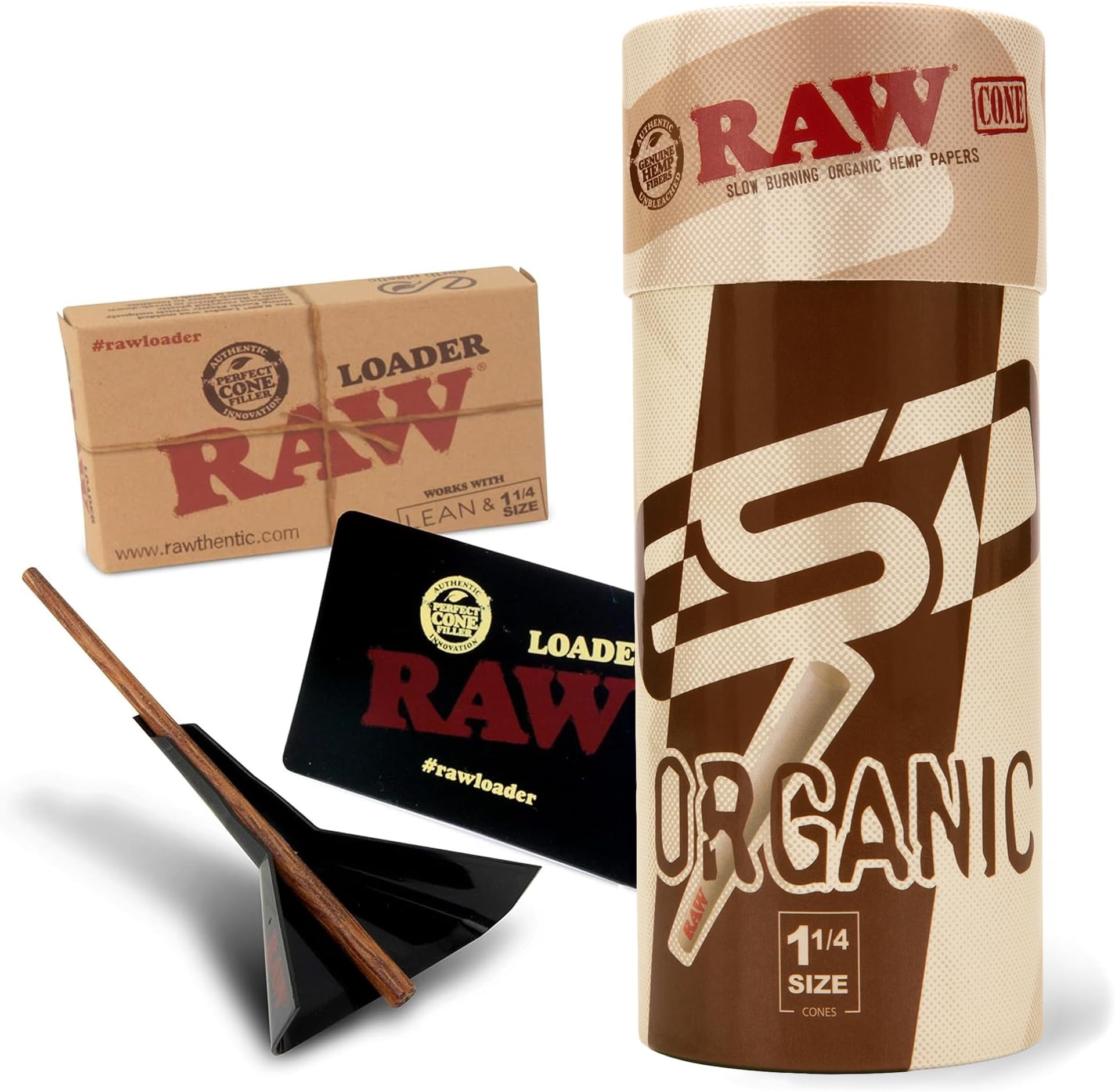 Cones Organic 1 1/4 | 50 Pack | Prerolls with Tips and Cone Loader for Quick and Efficient Pre Rolled Cone Packing