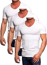 Jack and Jones Herren Basic T-Shirt 3er Pack Tee V-Neck und O-Neck Ausschnitt Slim Fit Weiß Schwarz Blau Grau Rot