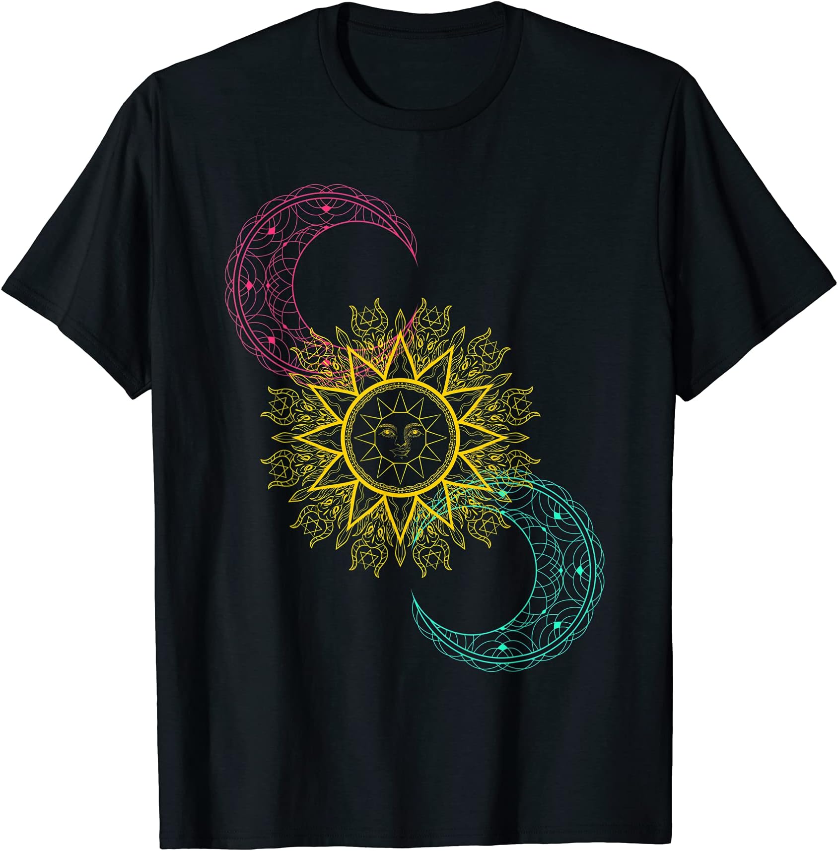 Celestial Bodies Galaxy Sun Moon Stars Outer Space Astronomy T-ShirtOEKO-TEX STANDARD 100