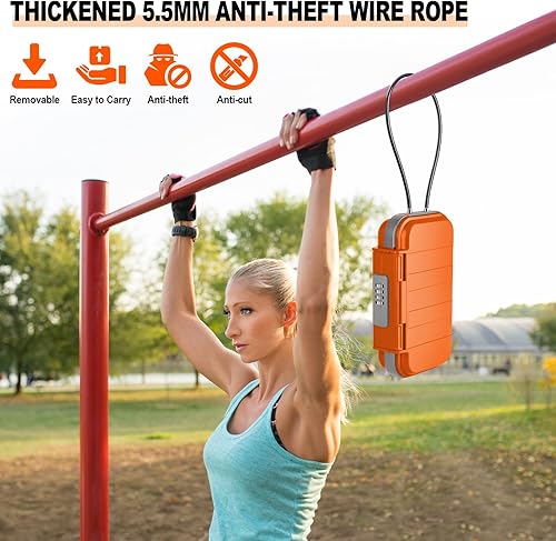 Miniatura 4 de HUANLANG Caja de seguridad portátil con cerradura de combinación, mini caja de seguridad para viajes en la playa, impermeable, pequeña caja con