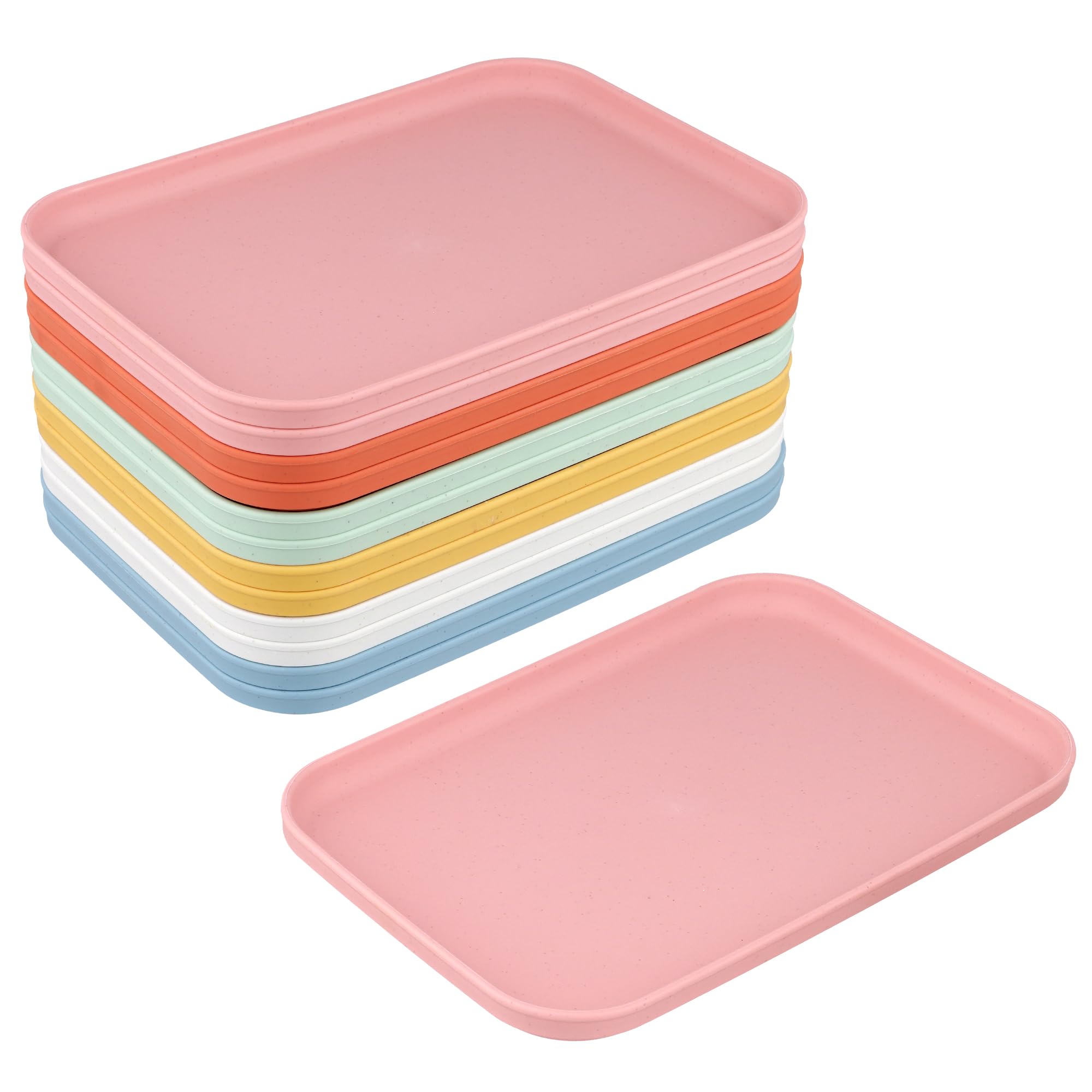Plateaux de service en plastique multicolores et résistants 24x17cm