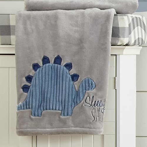 Miniatura 2 de Levtex Baby - Kipton Vinilo Decorativo de Pared - Dinosaurios, Hojas - Gris, Blanco, Azul - Accesorios para guardería - Tamaño 36 x 33 pulgadas.