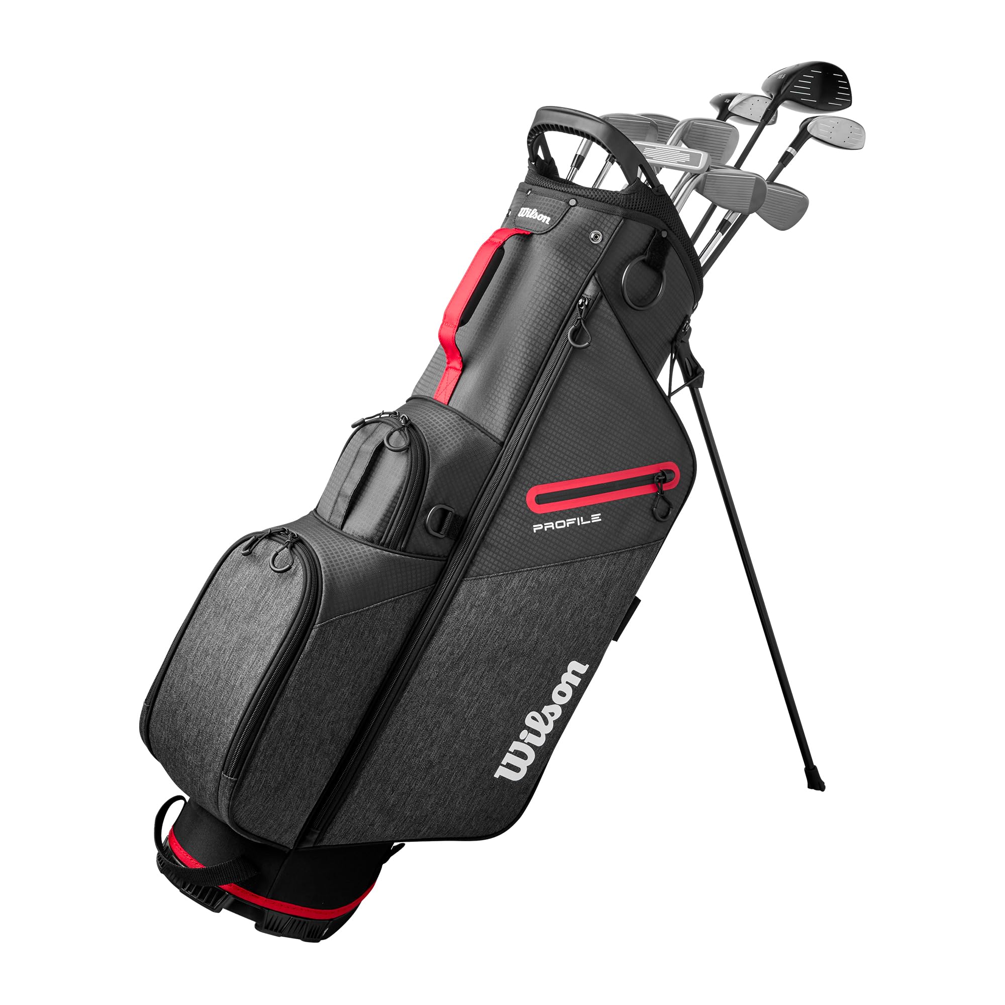Wilson Profile Complete Golfschläger-Set, Für Starke Schwünge, Graphit-Konstruktion, Rechtshänder, Rot/Schwarz/Silber, Standardgröße